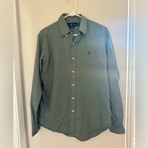 Ralph Lauren Men's Green Checkered Button Down Button down Shirt medium